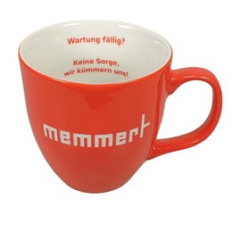 Werbetasse in Orange mit individueller Logoanbringung 