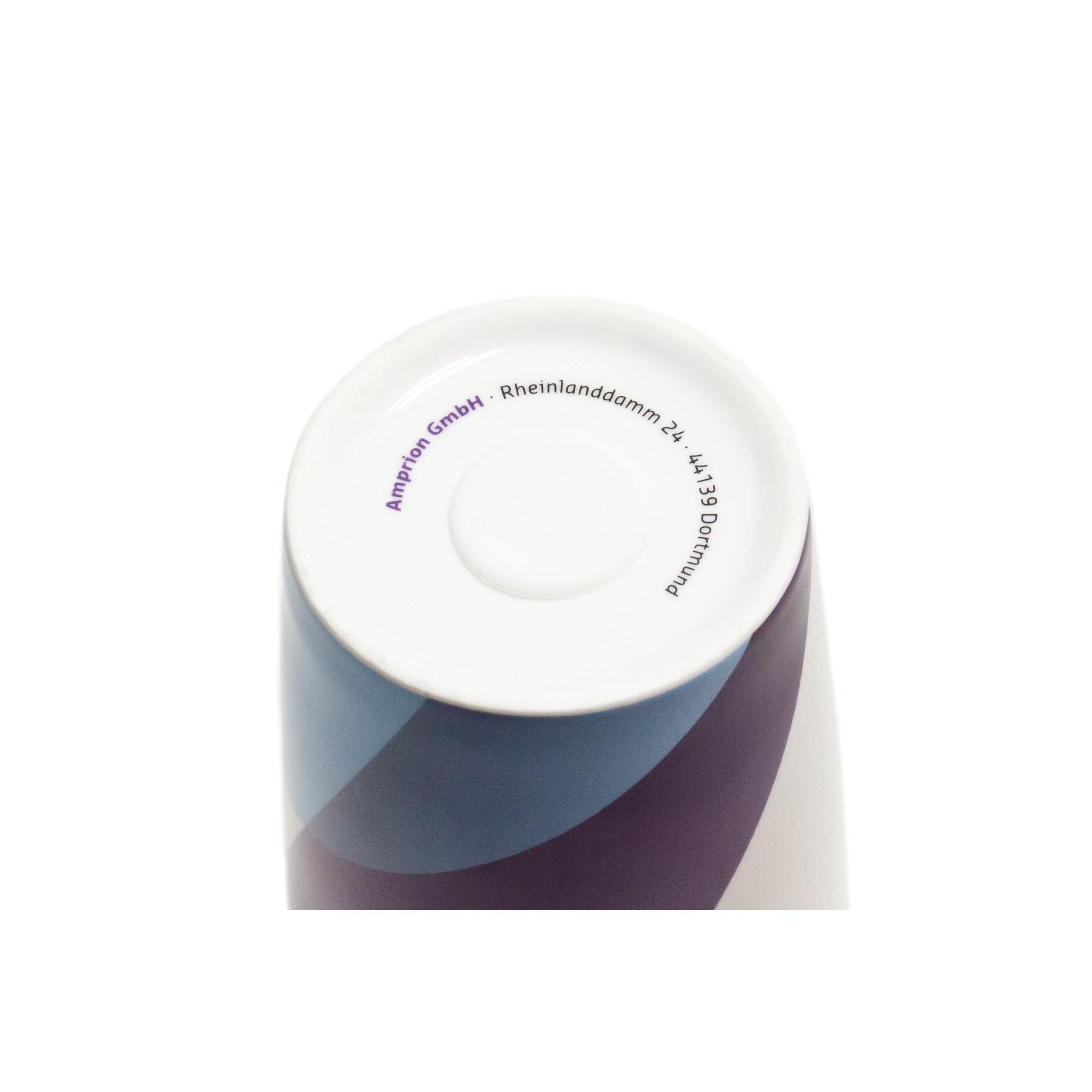 Individuell bedruckter Coffee-to-go Thermobecher Porzellan Bodenmarke