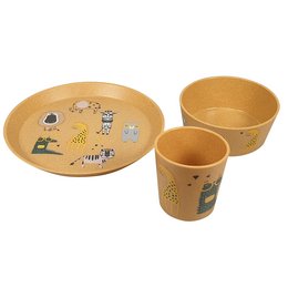 Mehrteiliges Geschirr Set mit buntem Druck für Kinder