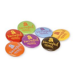 Bunt Buttons mit Firmenlogo, in verschiedenen Varianten druckbar
