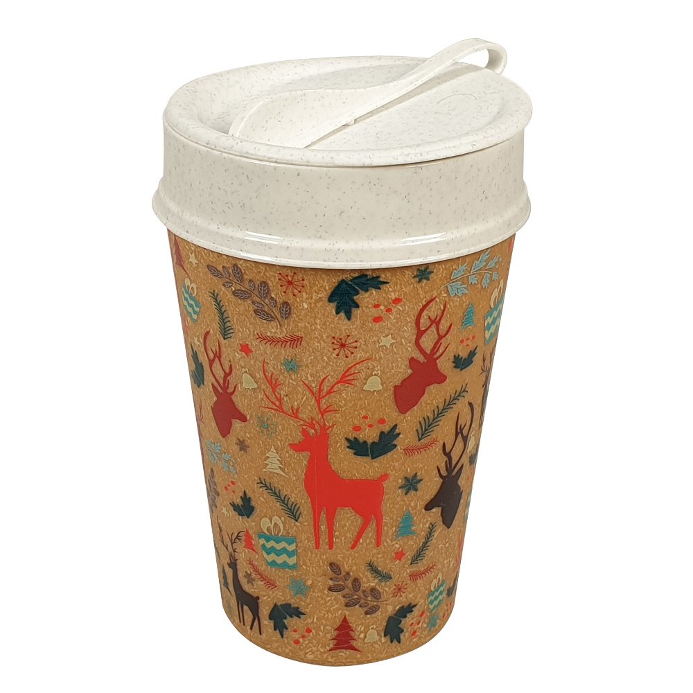 Weihnachtlicher Iso-To-Go-Thermobecher aus nachhaltigen Materialien