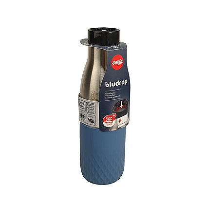 Bludrop Sleeve Werbe-Trinkflasche emsa blau