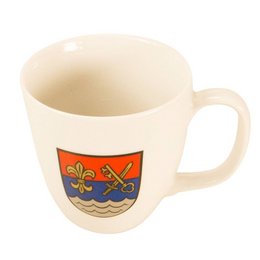 Stadtmarketing für die Gemeinde Müncing, bedruckte Pozellantasse mit Gemeindewappen JUMBO MUG, Form 151  