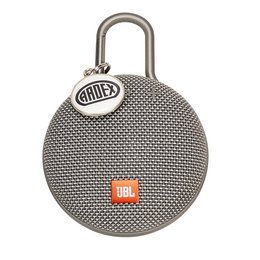 Kabelloser Bluetooth Lautsprecher Clip 3 der Marke JBL mit Doming-Anhänger und Karabinerhaken