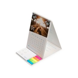 Werbe-Kalender mit Aufsteller, mit Haftnotizen und Folienmarker, Digitaldruck