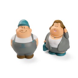 Individuell bedruckbarer Squeezies Bauarbeiter Bert und Busy Berta