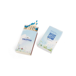 Kerzen-Zündhölzer in individuell bedruckter Werbeschachtel für Molkerei Gropper