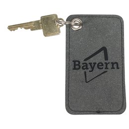 Kofferanhänger mit Logo-Druck aus recyceltem Leder