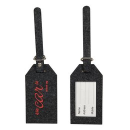 Filz-Kofferanhänger mit Folienfenster bedruckt mit Firmenlogo