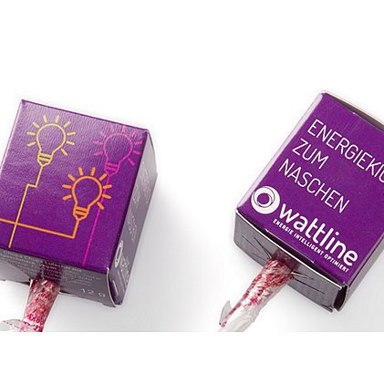 kultige Werbe-Lolly chupa chops mit Karton Schuber bedruckt