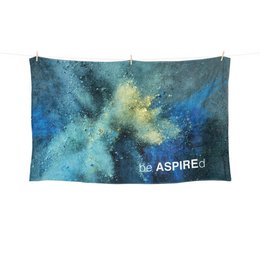 vollflächig bedruckbare, weiches und flauschiges Velour Duschtuch mit vierfarbigen brillanten Logo-Druck in Europa hergestellt