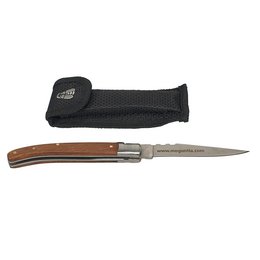 Edelstahl-Taschenmesser mit Holzgriff Logo-lasergraviert