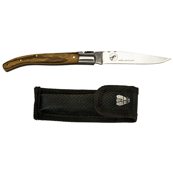 Laguiole-Taschenmesser mit Eschenholzgriff im Etui, individuell mit Logo-Gravur