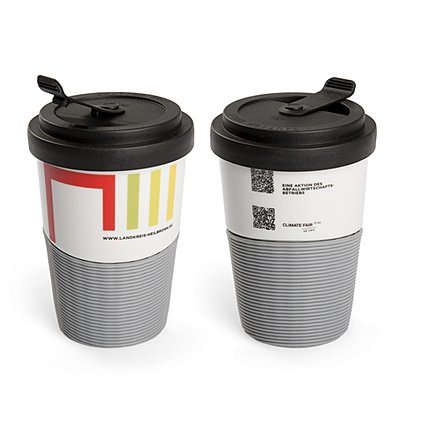 Coffee-to-go-Becher Wave mit ergonomischer Banderole, verschiedene Farben