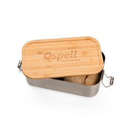 Gravierte Werbe-Lunchbox metall mit Bambusdeckel