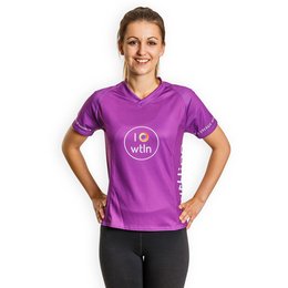 Laufshirt mit V-Ausschnitt und Raglanärmel, vollflächig bedruckt