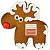 Lebkuchen-Elch mit Marzipanlogo