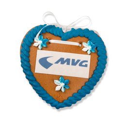 Süßes Werbe-Lebkuchenherz mit Zuckerguss Verzierung und Logo-Papieraufleger