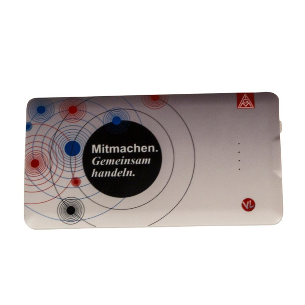 Leistungsstarke Slim Pro Werbe-Powerbank mit 5000 maH, vollflächig bedruckbar