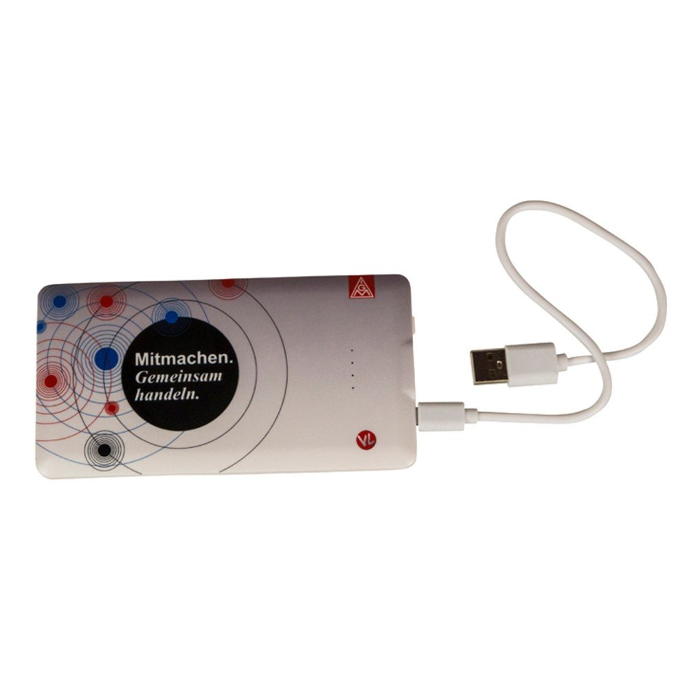Leistungsstarke Slim Pro Powerbank vollflächig im Digitaldruck bedruckt