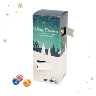 Lindt Adevntskalender für den Tisch mit Digitaldruck auf allen Seiten als Werbeanbringung