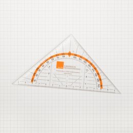 Mit Logo bedrucktes Geodreieck aus nicht brechbarem Material