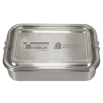 Lunchbox aus Edelstahl L/XL mit individueller Lasergravur 