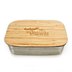 Lunchbox aus Edelstahl, Deckel aus Bambus mit Logogravur