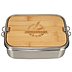 Auslaufsichere Edelstahl-Lunchbox mit lasergravierte Bambus-Holz Deckel