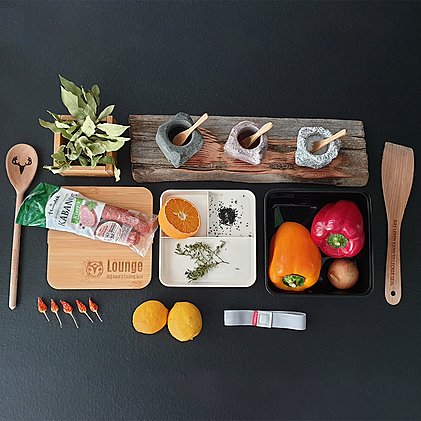 Werbe-Lunchbox Saitama Platzaufteilung für Lebensmittel