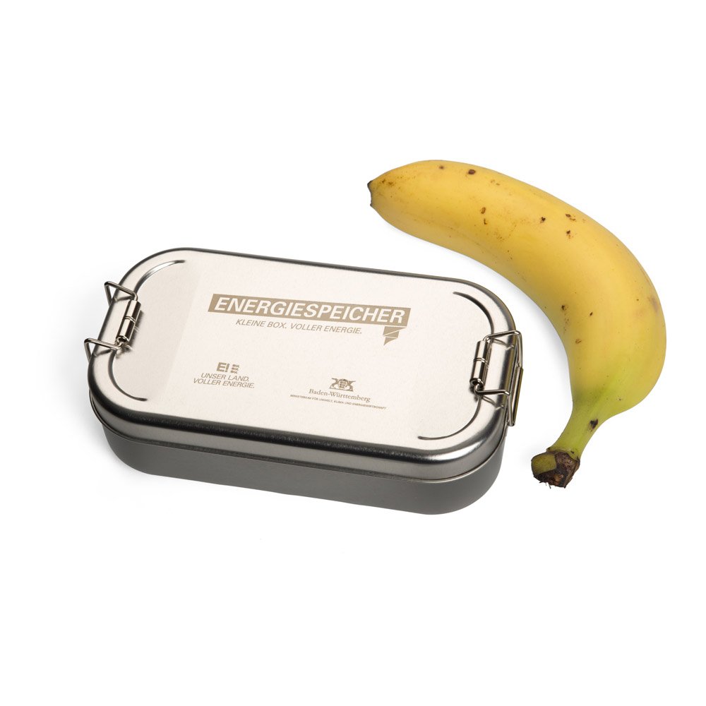 Lunchbox mit Stülpdeckel, individuell per Lasergravur mit Firmenlogo, Motiv dauerhaftveredelbar
