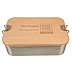 Lunchbox aus Edelstahl, Buchenholzdeckel lasergraviert