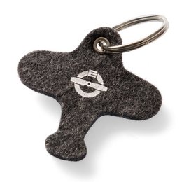 Made in Germany: Kleiner Filz-Schlüsselanhänger Sonderform aus Merinowolle mit Werbe-Siebdruck veredelter Werbeartikel