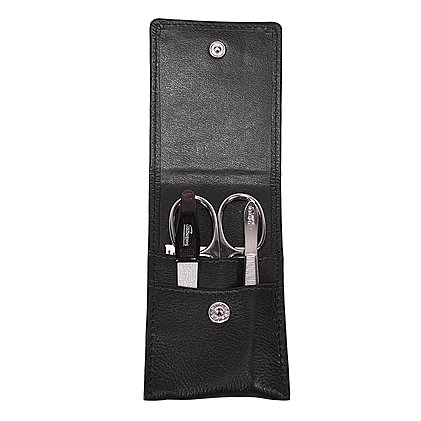 Werbe-Maniküre-Set im Leder-Etui mit Logo-Prägung