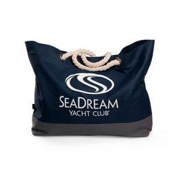 Shopper in dunkelblau mit Henkeln aus Baumwollkorderln