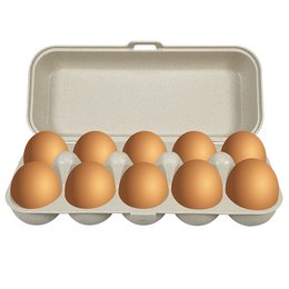 Eierbox Egg-to-go für zehn Stück aus recyceltem Organic-Material individuell mit Werbung bedruckt