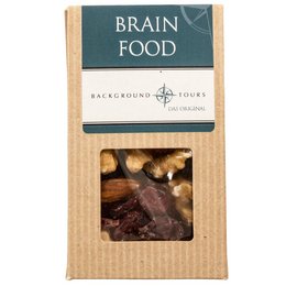 Mini-Faltschachtel mit wellnuss Knabbersnacks 25g gefüllt, individuell bedruckbares Etikett