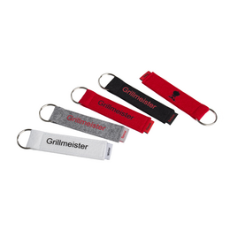 Moderne Filz-Schlüsselanhänger mit individuellen Werbedruck für Weber-Grill