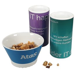 Werbe-Schale mit bedruckter Müslidose