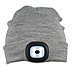 LED-Leuchte in graue Strickmütze integriert