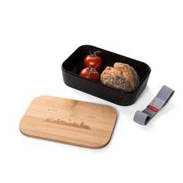 Werbe-Lunchbox mit Bambusdeckel logo-lasergraviert