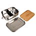 Lunchbox Nature Elegance aus Edelstahl, Bambusbrett, Einbrand