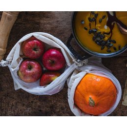 Nachhaltiger Werbeartikel: Wiederverwendbare Obst- und Gemüsebeutel mit Ihrem Werbemotiv bedruckt