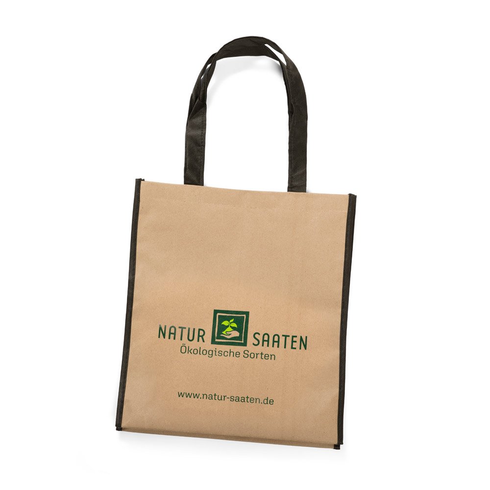 Bedruckte Non Woven Tragetasche mit Papierbeschichtung