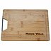 Hochwertiges und individualisiertes Bambus-Schneidebrett mit Metallgriff und Logo-Brandstempel