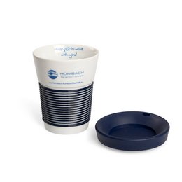 Werbebecher Cupit to go mit Deckel aus Porzellan