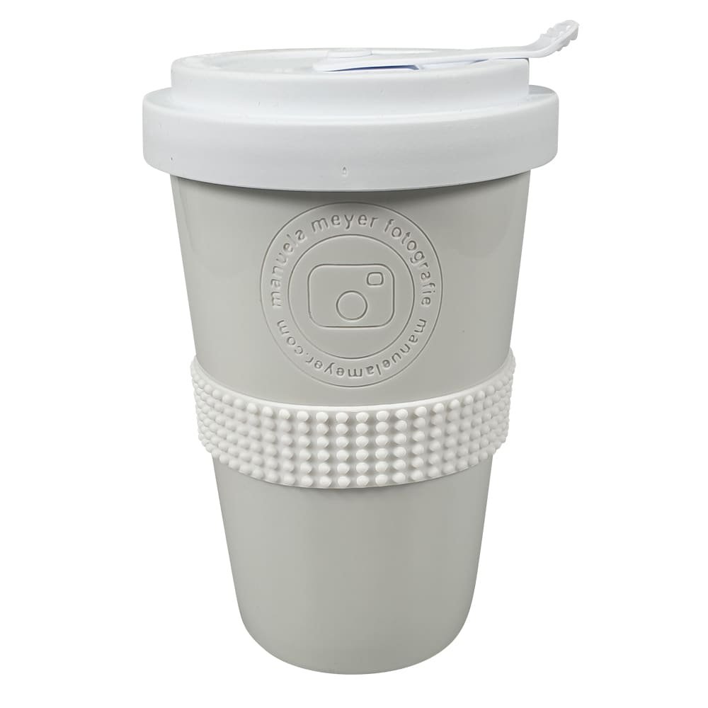 Werbe-Coffee-To-Go-Becher Porzellan mit Logo-Lasergravur