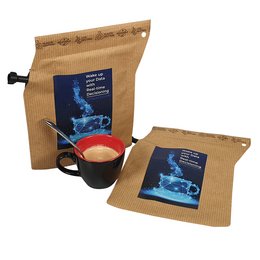 Werbe-Kaffeebrüher, 4 farbig mit Etikett bedruckbar