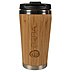 Nachhaltiger Coffee to go BEcher im Bambus-Look mit Werbe-Lasergravur