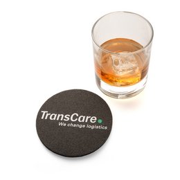 Nachhaltiger Werbe-Untersetzer oder Coaster aus Woll-Filz mit Druck